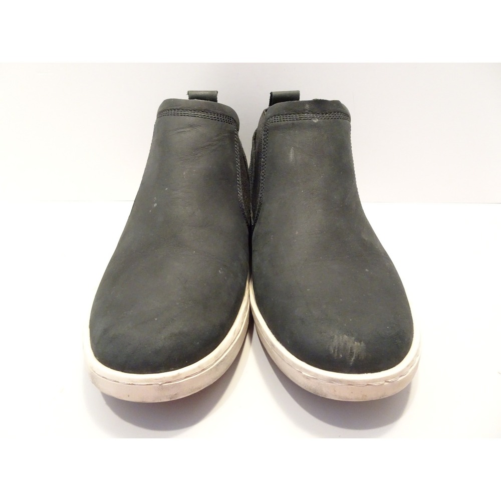 OluKai Pehuea Mid Black Leather Ankle Boots Women 8.5 20546-LRLR Slip On Sneaker